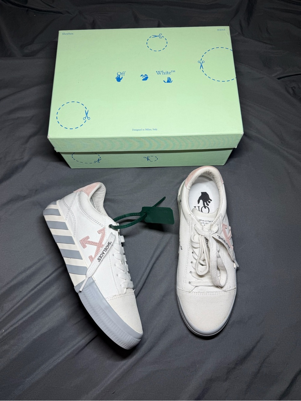 Size 40 Off-White Low Vulcanized Canvas White/pink/grey